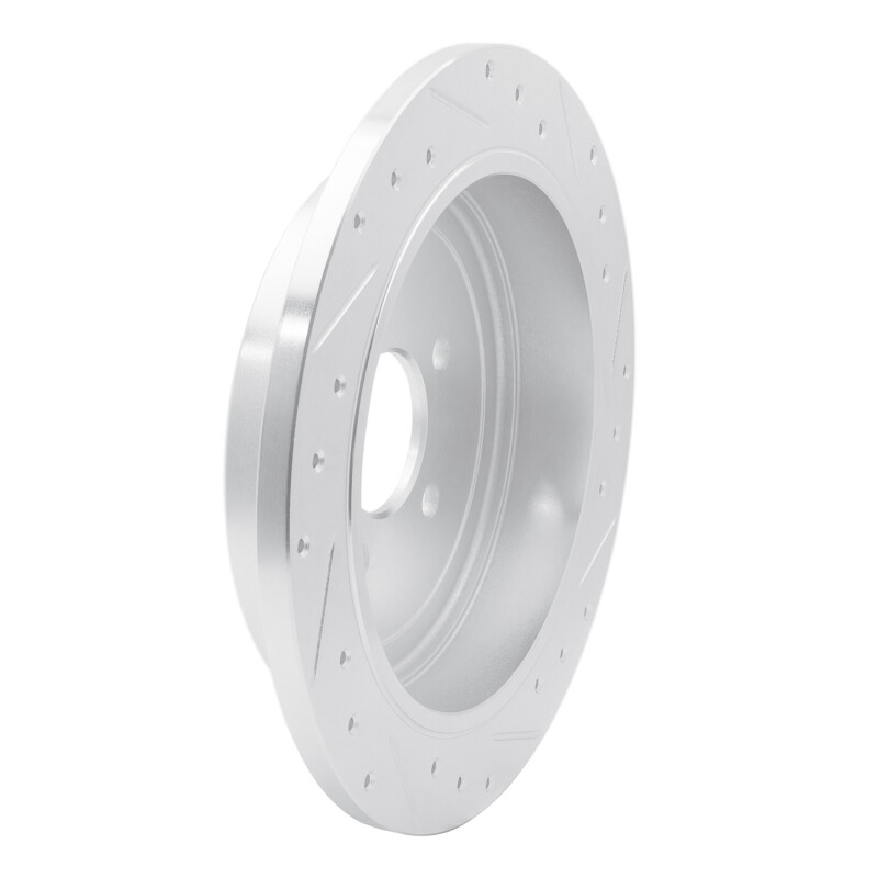 Lincoln Town Car Brake Rotor (1) - Rear Left - R1 Concepts - Drilled & Slotted - Silver - `03-`11